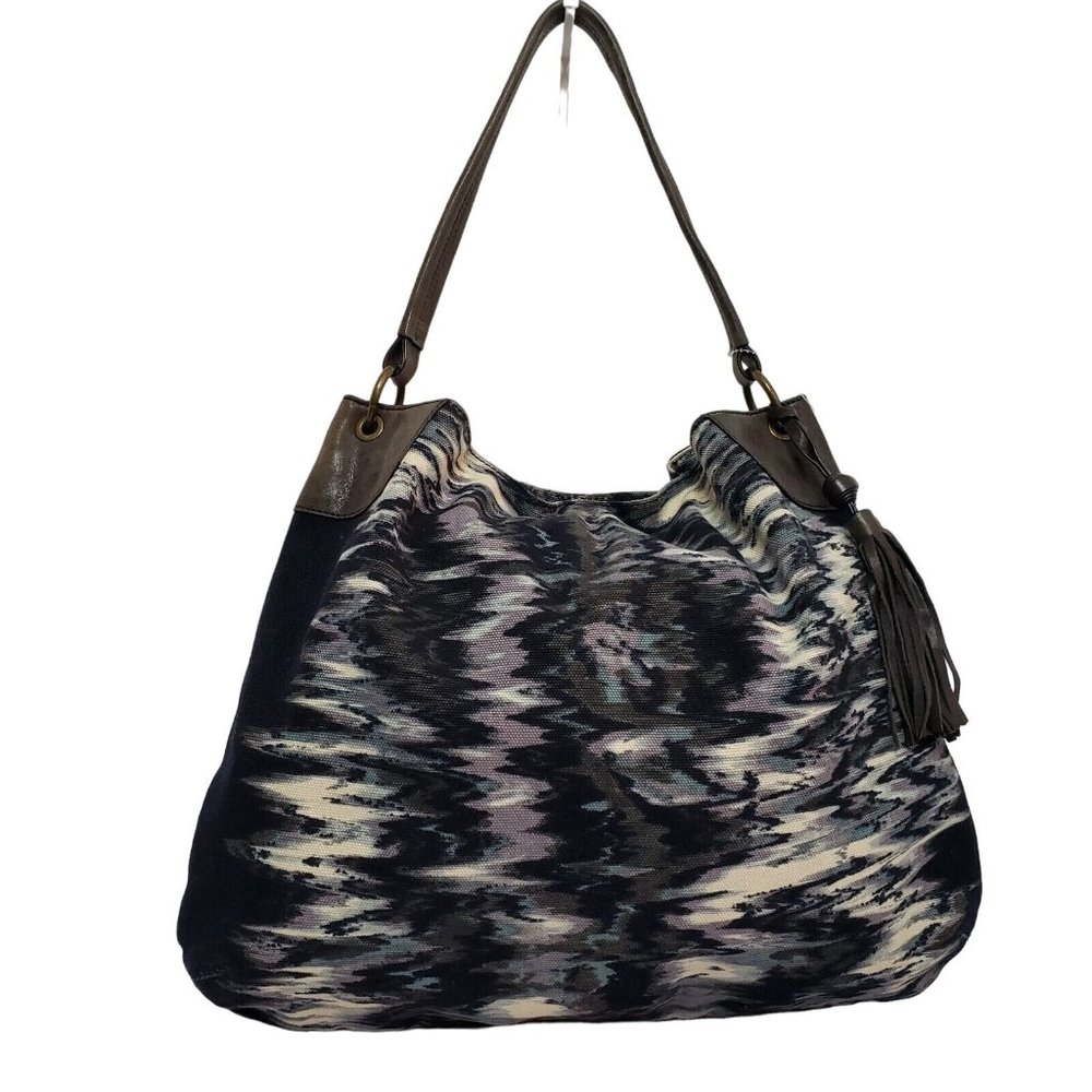 Banana Republic Boho Shoulder Bag Multicolor Magnetic Tasseled Leather Handle